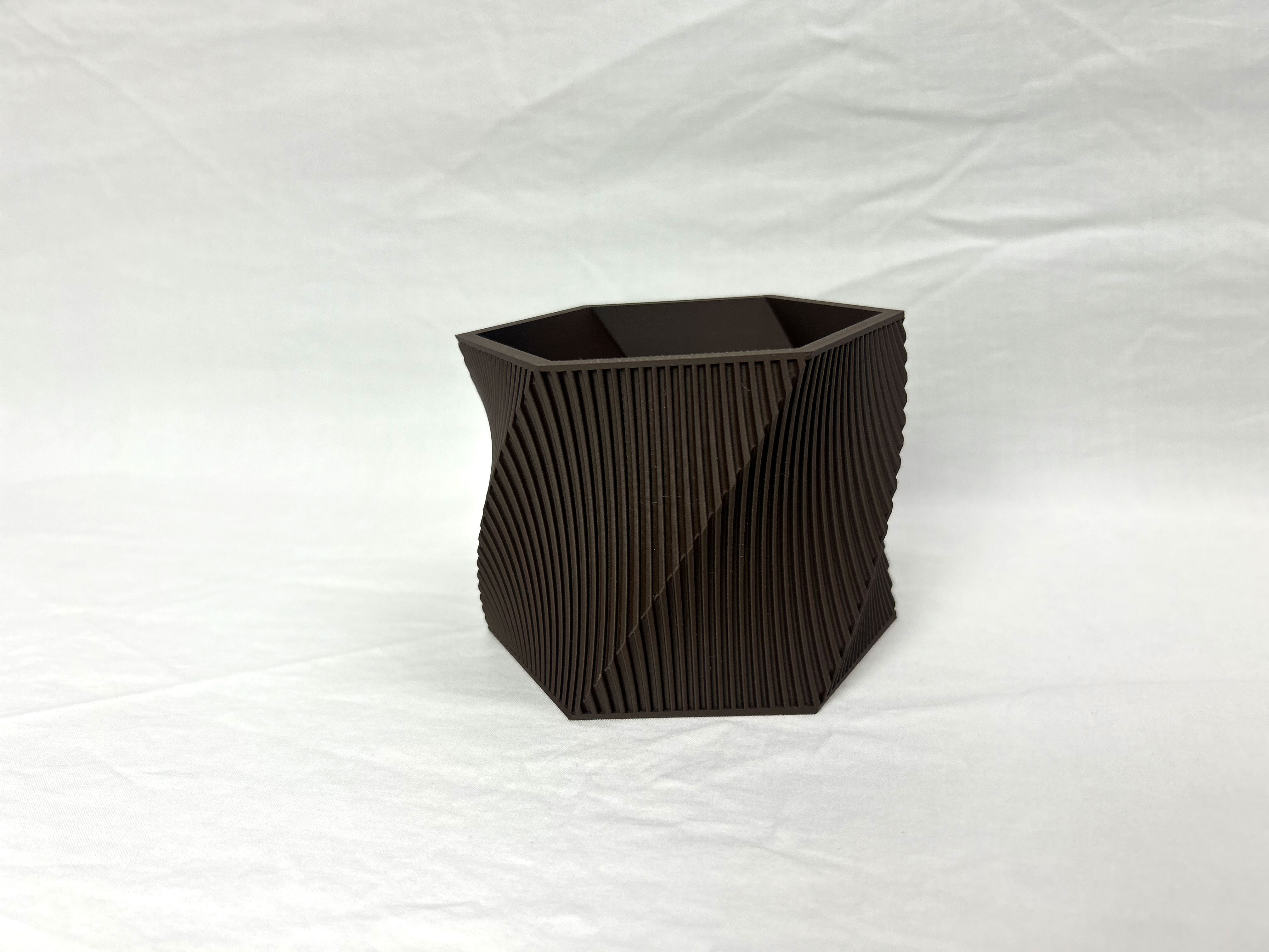 Navy blue stone texture tapered pot
