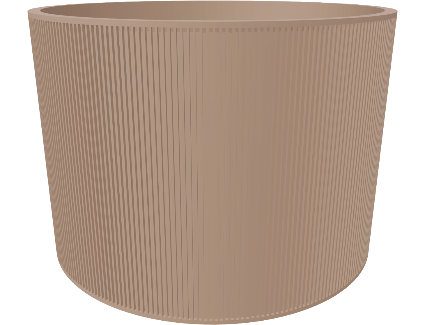 Terracotta ribbed bulge pot